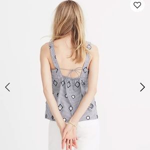 Madewell Embroidered Stripe Apron Top